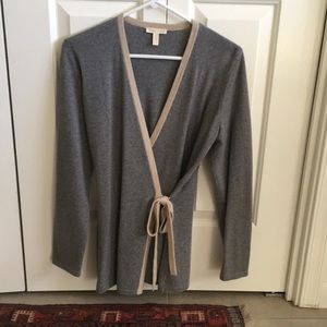 Eileen Fisher cashmere wrap sweater.